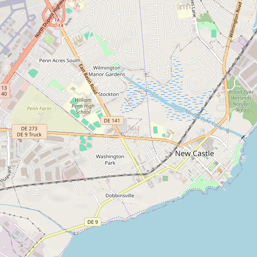 OpenStreetMap map of Carrie Downie Elementary School, DE