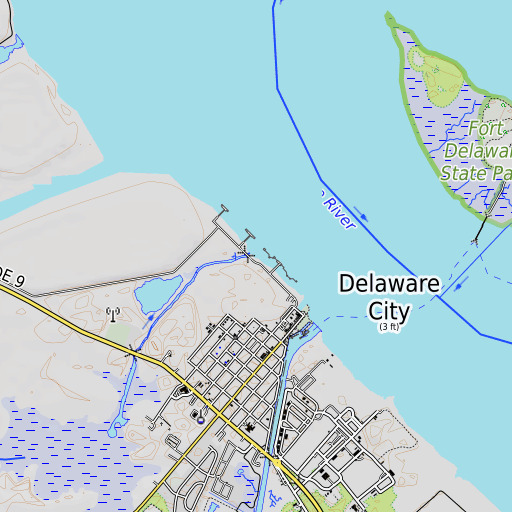 OpenTopoMap map of Dragon Creek, DE