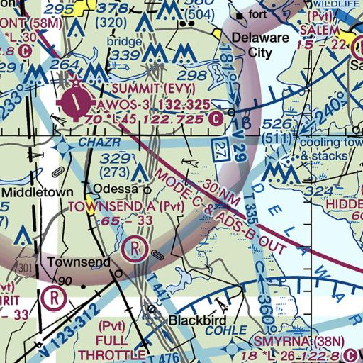 FAA VFR chart of Drawyer Creek, DE