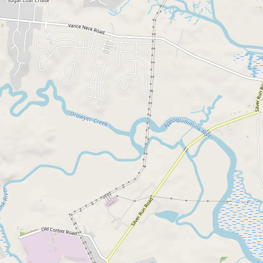OpenStreetMap map of Drawyer Creek, DE