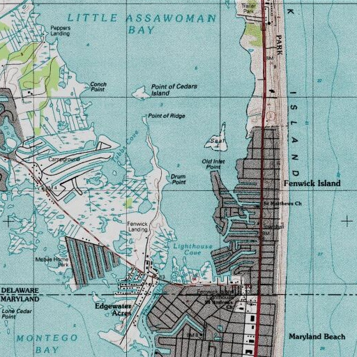 USGS 24K topo map of Drum Point, DE
