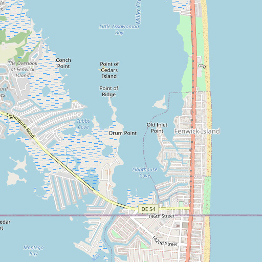 OpenStreetMap map of Drum Point, DE