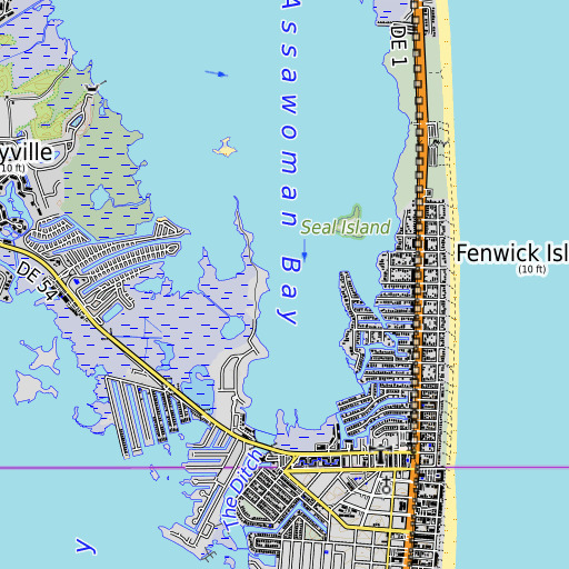OpenTopoMap map of Drum Point, DE