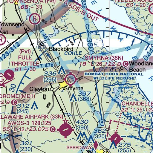 FAA VFR chart of Duck Creek, DE