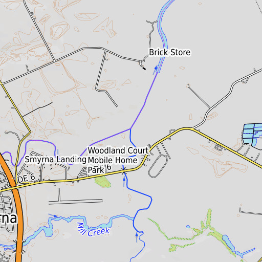 OpenTopoMap map of Duck Creek, DE