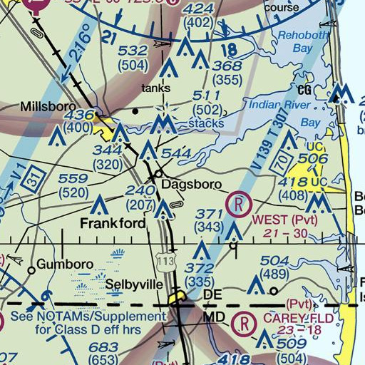 FAA VFR chart of Dumpling Neck, DE