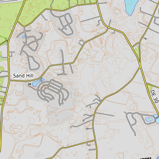 OpenTopoMap map of Dutton Ditch, DE