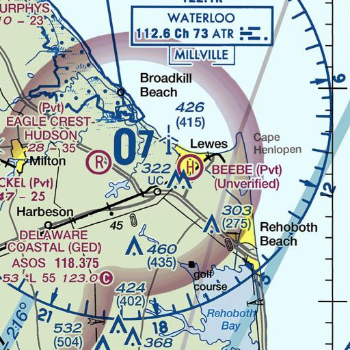 FAA VFR chart of Ebenezer Branch, DE