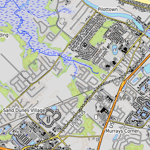 OpenTopoMap map of Ebenezer Branch, DE