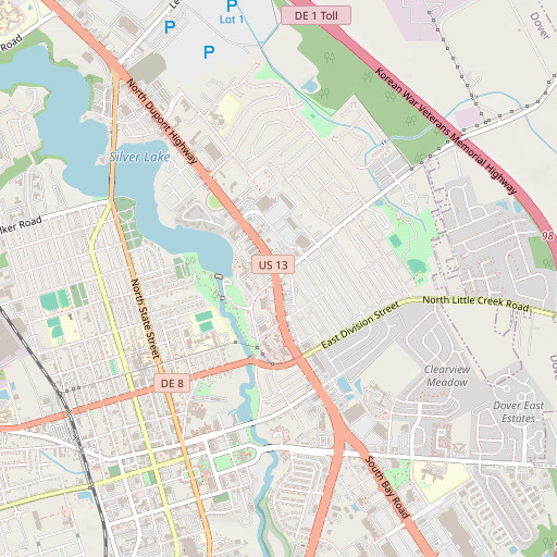 OpenStreetMap map of Edge Hill, DE