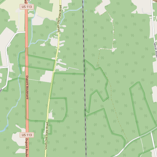 OpenStreetMap map of Ellendale Swamp, DE
