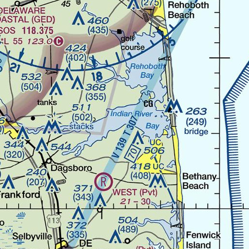 FAA VFR chart of Ellis Point, DE