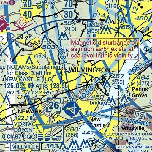 FAA VFR chart of Elsmere, DE