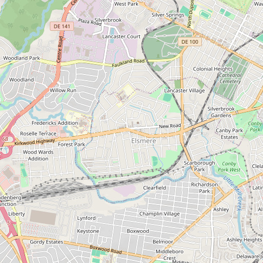 OpenStreetMap map of Elsmere, DE