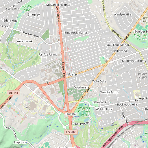 OpenStreetMap map of Fairfax, DE