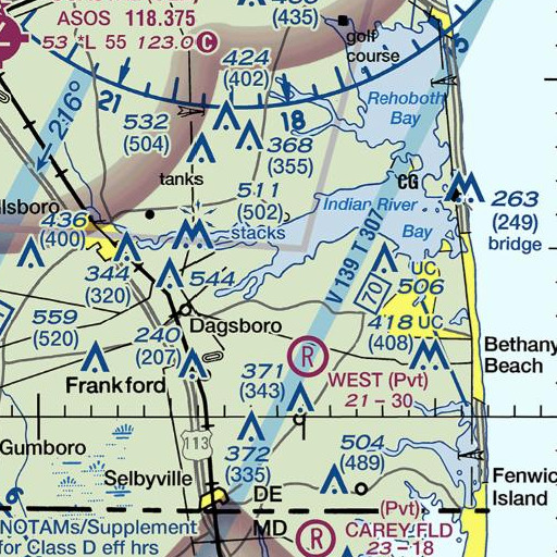 FAA VFR chart of Falling Point, DE