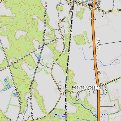 OpenTopoMap map of Fan Branch, DE