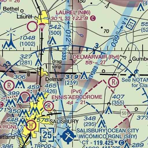 FAA VFR chart of Figgs Ditch, DE