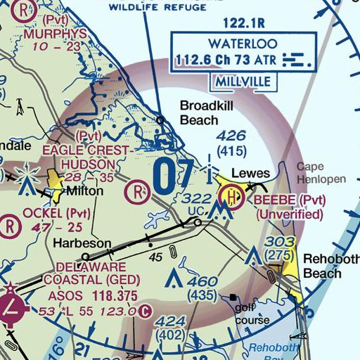 FAA VFR chart of Fisher Creek, DE