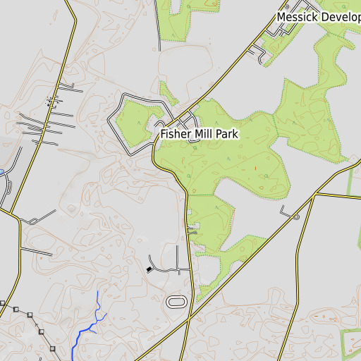 OpenTopoMap map of Fishers Mill Bridge, DE