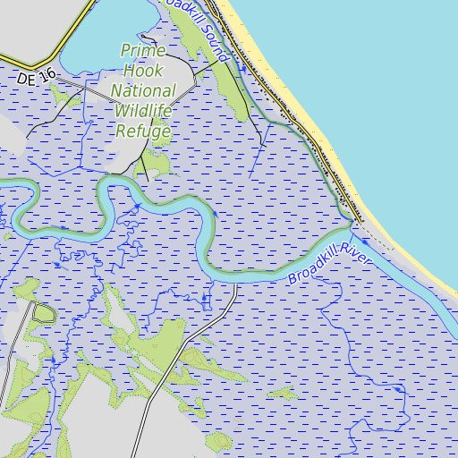 OpenTopoMap map of Flatland Reach, DE