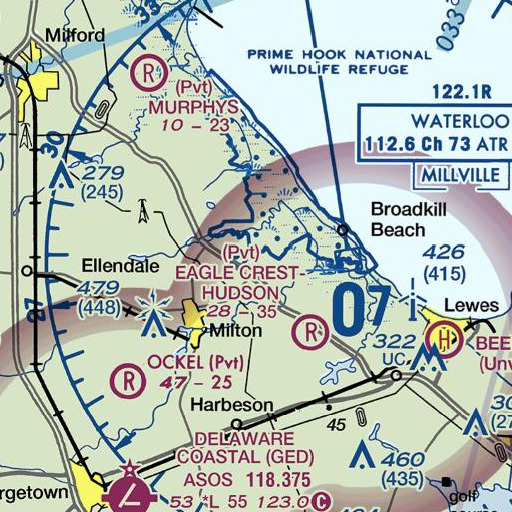 FAA VFR chart of Flaxhole Pond, DE