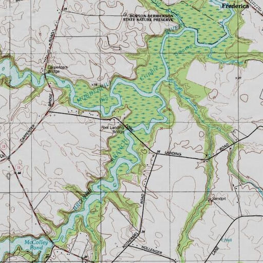 USGS 24K topo map of Fork Landing Bridge, DE