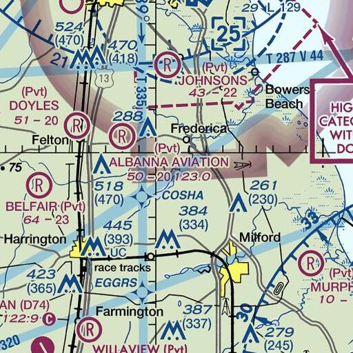FAA VFR chart of Fork Landing Bridge, DE