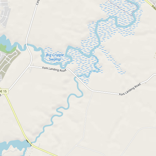 OpenStreetMap map of Fork Landing Bridge, DE