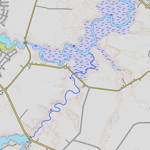 OpenTopoMap map of Fork Landing Bridge, DE