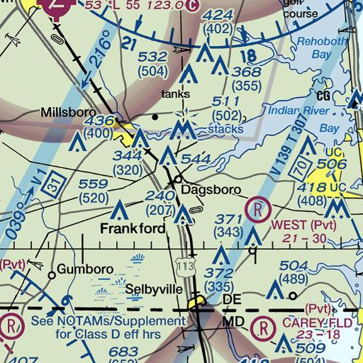 FAA VFR chart of Fork Number One Pepper Creek, DE