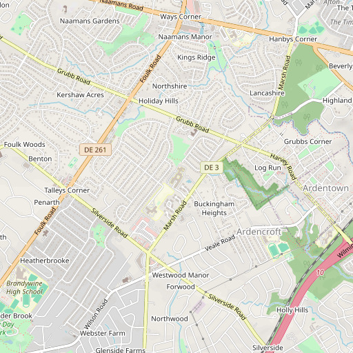 OpenStreetMap map of Forwood Junior High School, DE