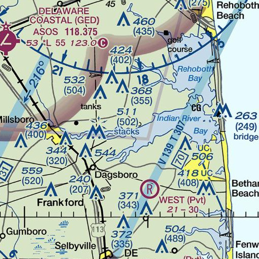 FAA VFR chart of Frames Cove, DE