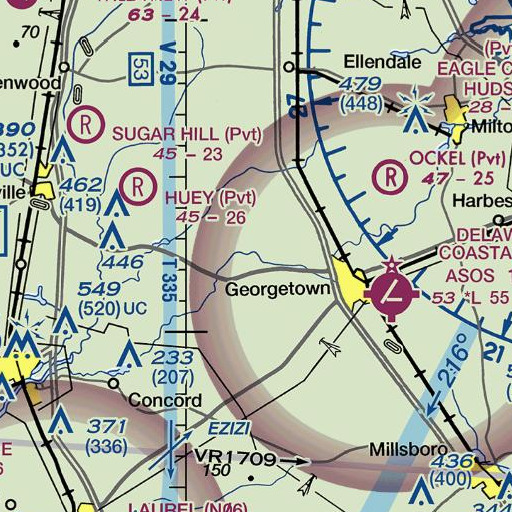 FAA VFR chart of Georgetown-Vaughn Ditch, DE