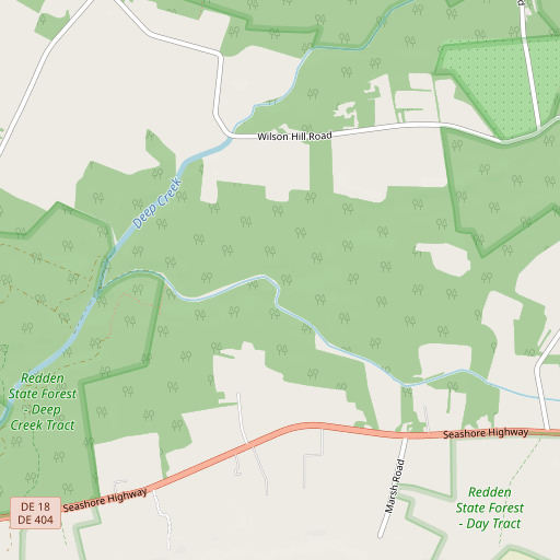 OpenStreetMap map of Georgetown-Vaughn Ditch, DE