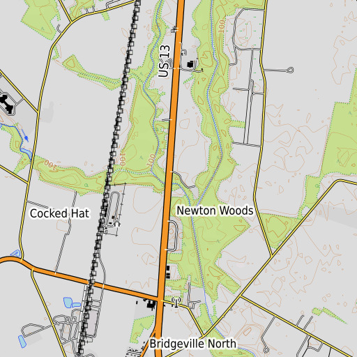 OpenTopoMap map of Grubby Neck Branch, DE