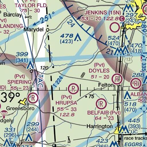 FAA VFR chart of Horsepen Ditch, DE