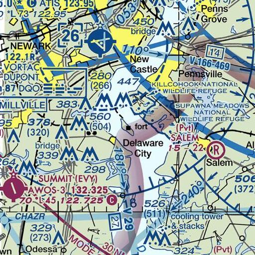 FAA VFR chart of Pea Patch Island, DE