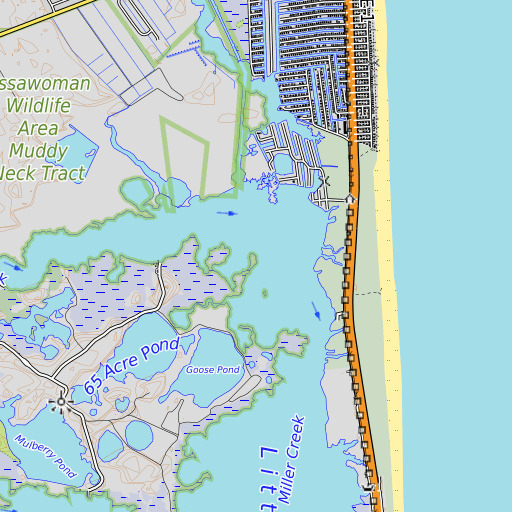 OpenTopoMap map of Reedy Point, DE