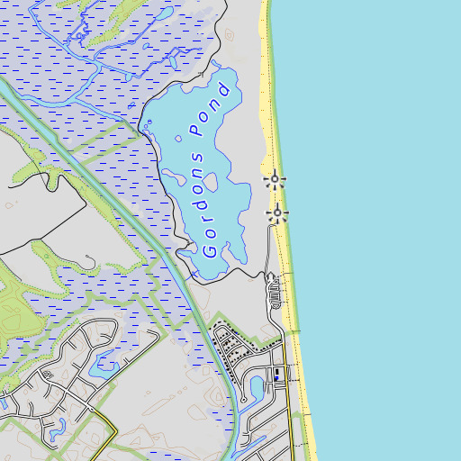 OpenTopoMap map of Rehoboth Flats, DE