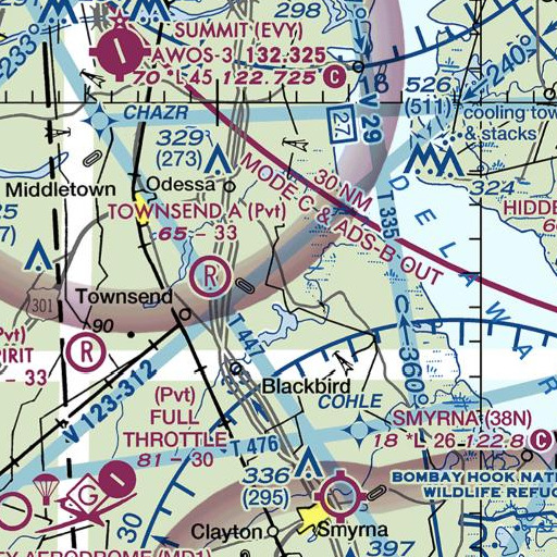 FAA VFR chart of Stumps Corners, DE