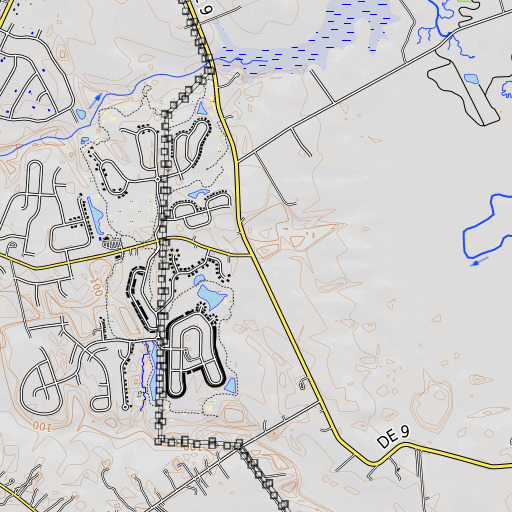 OpenTopoMap map of Stumps Corners, DE