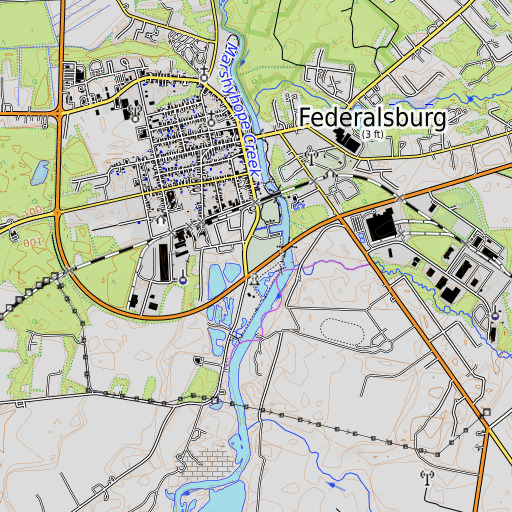 OpenTopoMap map of Tanyard Branch, DE