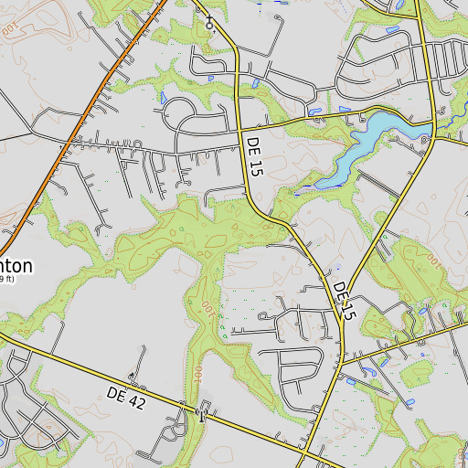 OpenTopoMap map of Taylor Branch, DE