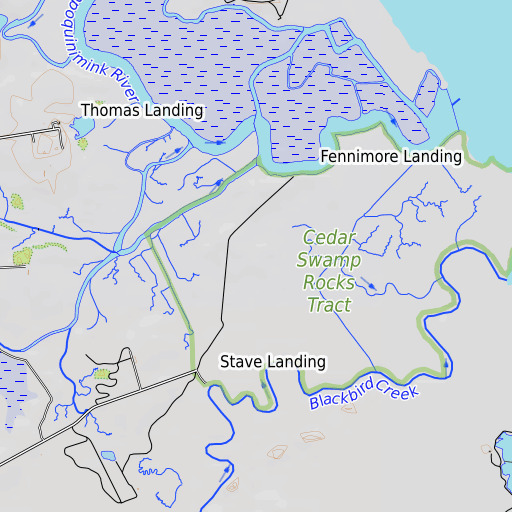 OpenTopoMap map of The Rocks, DE