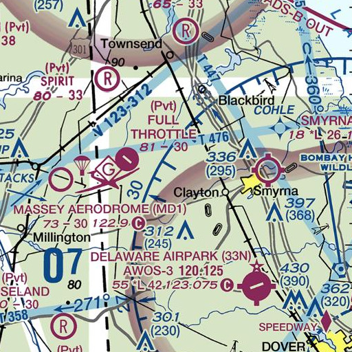 FAA VFR chart of Thomas Corners, DE