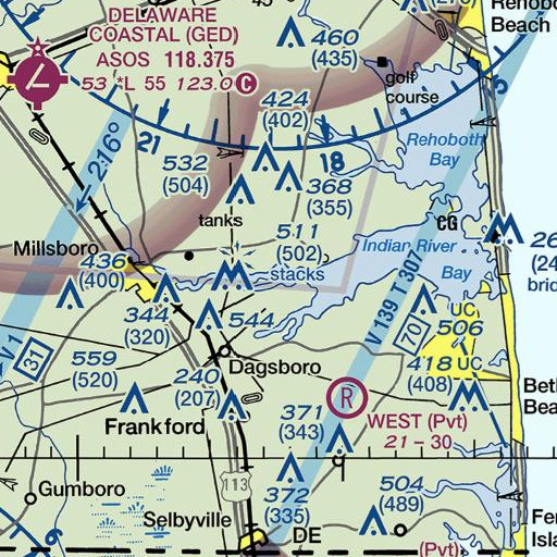 FAA VFR chart of Warwick Point, DE
