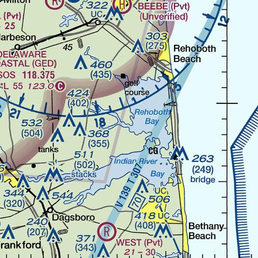 FAA VFR chart of Wilson Creek, DE
