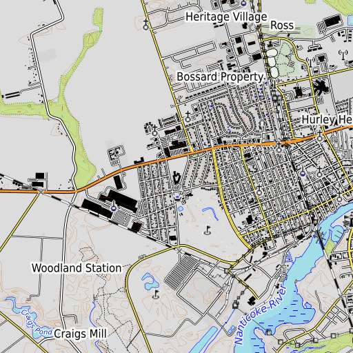 OpenTopoMap map of Seaford Junior High School, DE