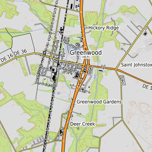 OpenTopoMap map of Woodbridge Elementary School, DE